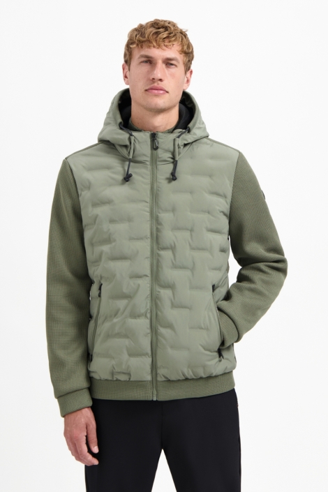 NO-EXCESS jacket short fit sealed hooded knit